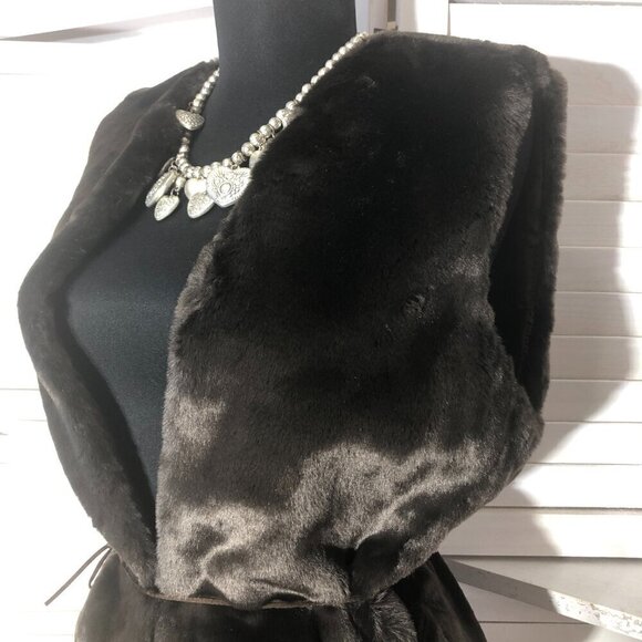 Vintage 90s Y2K Faux Fur Vest Brown Charlotte Russe Small - Picture 6 of 9